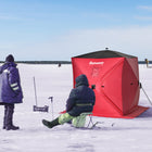 Outsunny 2 Person Pop Up Ice Fishing Tent Shelter with Carry Bag - Red-Enough space for 2 people 