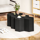 HOMCOM Concrete Finish Side Table - Black-Colour: Black Wood Grain 
