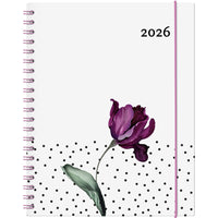 Socadis W. Maxwell 2026 Garbo Daily Planner - 8.5" x 11" - Floral - Bilingual-January to December 2026