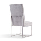 Manhattan Comfort Element 19.68" Modern Velvet Upholstered Dining Chair - Grey-Seat Height: 18.90" Weight Capacity: 300 lb