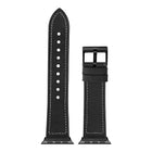 JCPal Gentry Leather Band for Apple Watch 42/44mm - Black-Breathable TPU Backing with Airflow Channels