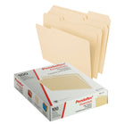 Pendaflex 1/3 Cut Manila File Folders - Letter Size - 100 Pack-1/3-Cut tabs in assorted positions