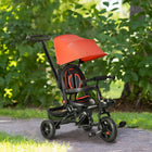 Qaba 4-in-1 Baby Tricycle Trike with Reversible Adjustable Seat - Red-Removable and 3-gear adjustable push handle 