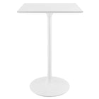 Modway Lippa 28" Square Wood Bar Table - White-Modern Bar Table