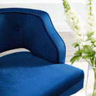 Modway Traipse Button Tufted Open Back Performance Velvet Armchair - Navy-Stain Resistant Fabric