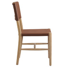 Modway Dover Wood Vegan Leather Dining Side Chairs - Natural - 2 Pack-Fully Assembled