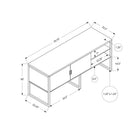 Monarch Specialties 72" L Office Credenza - Storage - White Laminate - Silver Metal-Manufactured to meet ANSI / BIFMA quality safety standards for durability and reliability in a commercial setting