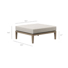 Modway Northlake Outdoor Teak Ottoman - Pebble-Slatted Seat Base