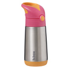 b.box - Insulated Drink Bottle - 350ml - Strawberry Shake-Leak-proof straw lid with push-button opening for little hands