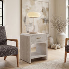 Zuo Yume Side Table - Oak White-Dimensions: 15.7" L x 15.6" W x 19.9" H