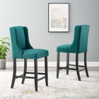 Modway Baron Upholstered Fabric Counter Stool - Teal - Set of 2-Dense Foam Padding for Comfort
