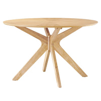 Modway Crossroads 47" Round Wood Dining Table - Oak-Mid Century Modern Table
