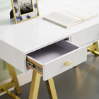 Modway Jettison 55" Office Desk - Gold White-Sawhorse Style Frame