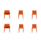 Manhattan Comfort Paris Modern Leatherette Upholstered Dining Chairs - Coral - Set of 6-Modern 6-Piece Dining Chair Perfect for Dining and Home Office Use