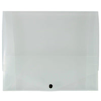 JAM Paper Plastic Portfolio Snap Closure Medium - 10" x 12 1/2" x 3/4" - Clear -Clear