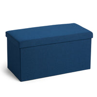 Poppin Box Bench - Navy-Made of easy-clean navy woven polyester fabric