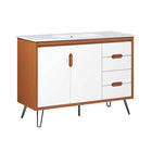 Modway Energize 48" Bathroom Vanity - Cherry/White-Mid-Century Modern Bathroom Vanity