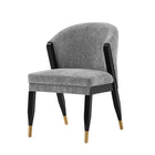 Manhattan Comfort Ola 21.46" Modern Chenille Upholstered Dining Chair - Grey - Set of 2-10