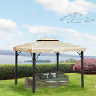 Outsunny 10' L x 10' W Gazebo Replacement Canopy Top - Beige-8 drain holes for water drainage