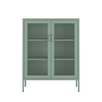 Manhattan Comfort Amelia 31.5" Modern Accent Cabinet - Green-Modern Metal Accent Cabinet Perfect for Storage and Organization