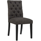 Modway Duchess Fabric Dining Chair - Brown - 4 Pack-Luxuriously Tufted Button Back
