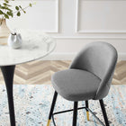 Modway Cordial Fabric Counter Stools - Light Gray - Set of 2-Non-Marking Foot Caps