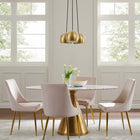Modway Chalice 3-Light Metal Pendant - Satin Brass-Fabric-Covered Cable