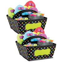 Teacher Created Resources Storage Caddy - 9" x 9" x 6" - Chalkboard Brights - 2 Pack-Keep small items neat and ready to go