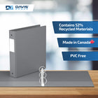 Davis Group Premium Economy Binder - Round Ring - 1.5" - Grey - 6 Pack-Ideal for Conferences, Reference, Colleges & Universities