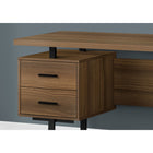 Monarch Specialties 7625 60" Computer Desk - Walnut/Black Metal-Reversible configuration allows for left or right set-up customized to your needs.