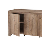 Manhattan Comfort Corin 60" Contemporary 4-Door Sideboard - Brown-Versatile 60” Profile – Ideal for dining rooms, living spaces, or entryways, with a wide surface that can double as a TV stand for screens up to 70"