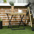 Outsunny Rattan Coffee Table for Balcony - Nature Wood-The folding design makes carrying a breeze and can save your interior space when not in use  