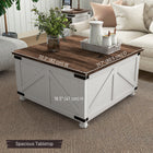 HOMCOM Lift Top Coffee Table with Hidden Compartment - White-Large hidden storage space keeps your room organized and clutter-free