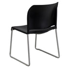 Flash Furniture HERCULES Series Black Full Back Contoured Stack Chair with Grey Powder Coated Sled Base-Stack Quantity: 5