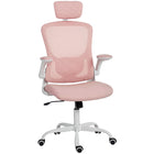 HOMCOM Ergonomic Office Chair with 4D Lumbar Support - Pink-Full-body ergonomic support, rotatable, adjustable headrest and 4D lumbar support to fit your body