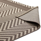 Modway Optica Chevron With End Borders Indoor/Outdoor Area Rug - 8 ft W x 10 ft L - Light/Dark Beige-High Density / Machine-Woven