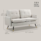 HOMCOM 55" Loveseat Sofa with Tufted Back - Cream White-Generously padded back and seat cushions deliver support and relaxation 