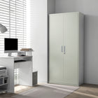 HOMCOM 71" Metal Storage Cabinet with 2 Doors - White-Two lockable doors secure items safely, equipped with 2 keys