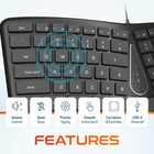 Delton KB250 Ergonomic Keyboard - Black-Universal compatibility ensures seamless use across various devices