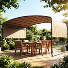 Outsunny 10 ft W x 13 ft L Retractable Pergola Canopy - Outdoor Metal Pergola Gazebo-Powder coated galvanized steel frame for a strong core