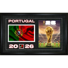 Frameworth Official FIFA World Cup 2026 Portugal Flag & Trophy Framed Print - 15" x 24"-Officially licensed FIFA World Cup 2026 Flag & Trophy framed wall art for Team Portugal.