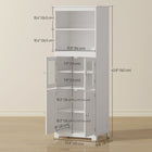 HOMCOM 63" H Freestanding Kitchen Pantry Cabinet with Shelves - White-Constructed of engineered wood with an anti-tip strap for added stability 