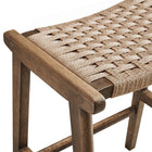 Modway Saoirse Woven Rope Wood Counter Stool - Walnut Natural - Set of 2-9