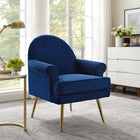 Modway Revive Tufted Button Accent Performance Velvet Armchair - Navy-Durable Stain-Resistant Fabric