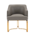 Manhattan Comfort Raya 25.2" Modern Leatherette Upholstered Dining Armchair - Taupe-Modern Dining Chair for Dining Room and Task Chair Usage