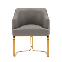 Manhattan Comfort Raya 25.2" Modern Leatherette Upholstered Dining Armchair - Taupe-Modern Dining Chair for Dining Room and Task Chair Usage