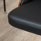HOMCOM PU Leather Office Desk Chair with Adjustable Height - Black-It has five wheels to move it easily and reach all parts of the desk without having to get up