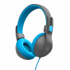 JLab JBuddies Studio 2 Wired Headphones - Blue/Gray-Kid safe volume limiter at 85db
