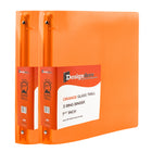 JAM Paper Plastic 3 Ring Binder, 1.5", Orange, 2 Pack-Orange Plastic