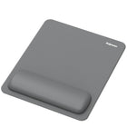 Fellowes Breyta Mousepad Wrist Rest with HEX Cushion - Grey-Protect your desktop and enhance mousing performance with the optical and laser mouse-friendly mousepad